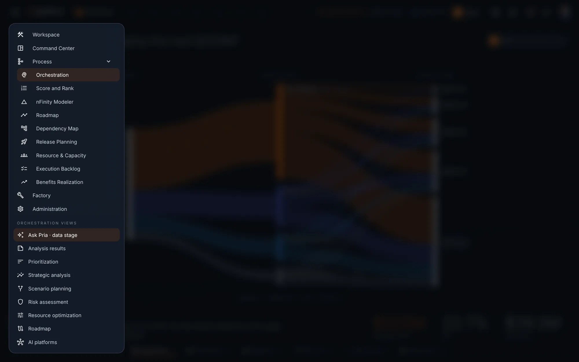 The workbench menu